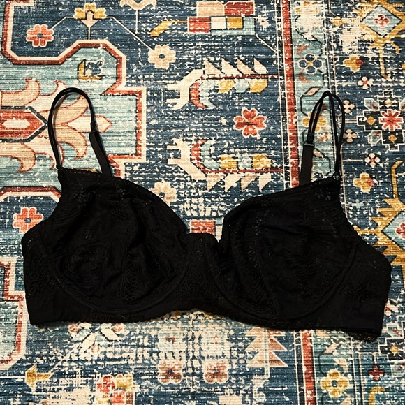 INTIMATELY FREE PEOPLE | Black Lace Underwire Unlined Bra 36D - Picture 1 of 4